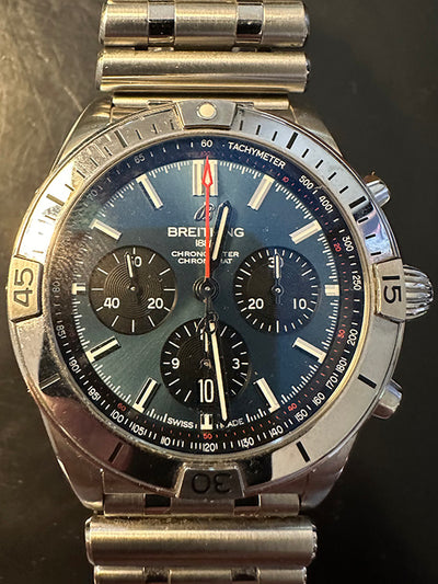 2021 Breitling Chronomat B01 42MM Blue Dial Steel Bracelet (AB013401C1A1)