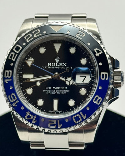 No Reserve - Rolex GMT-Master II "Batman" 40MM Black Dial Oyster Bracelet (116710BLNR)