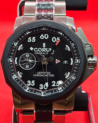 Corum Admiral's Cup Legend 44MM Black Dial Steel/Carbon Fiber Bracelet (01.0078)