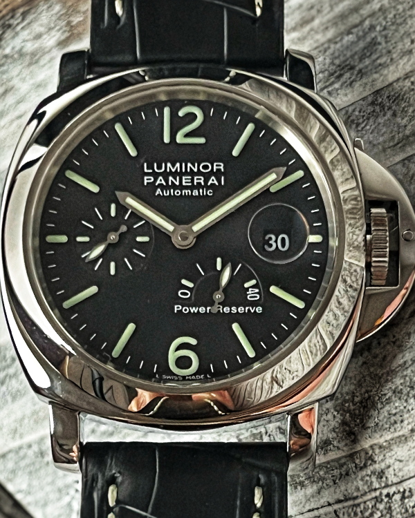 No Reserve 2002 Panerai Luminor Power Reserve Steel Black Dial