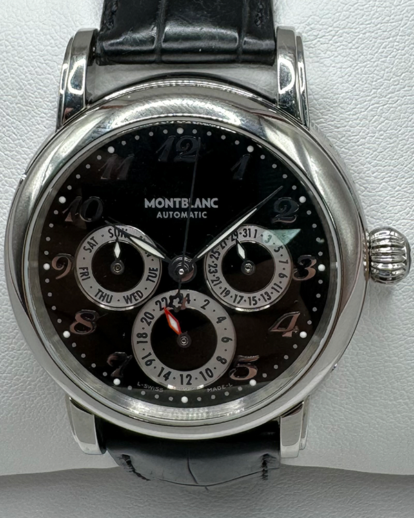 Montblanc Meisterstuck Dual Time 38MM Black Dial Leather Strap (7018) –  Grailzee