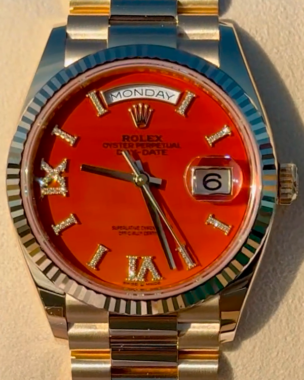 2023 Rolex Day Date 36MM Special Stone Carnelian Dial President