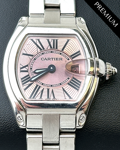 2011 Cartier Roadster 36x30MM Quartz Pink Dial Steel Bracelet (W62017V3)
