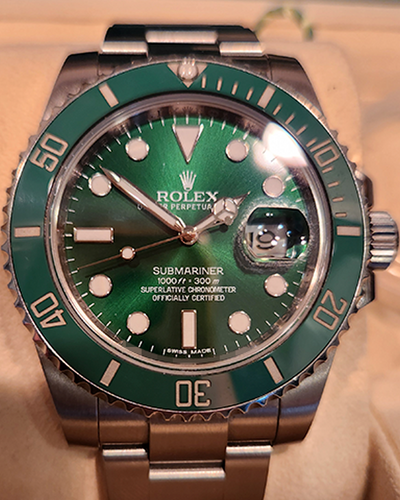 2014 Rolex Submariner Date "Hulk" 40MM Green Dial Oyster Bracelet (116610LV)
