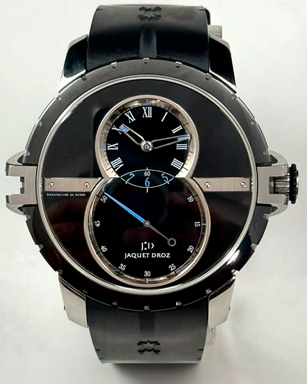 Jaquet Droz Grande Seconde SW 45MM Black Dial Rubber Strap