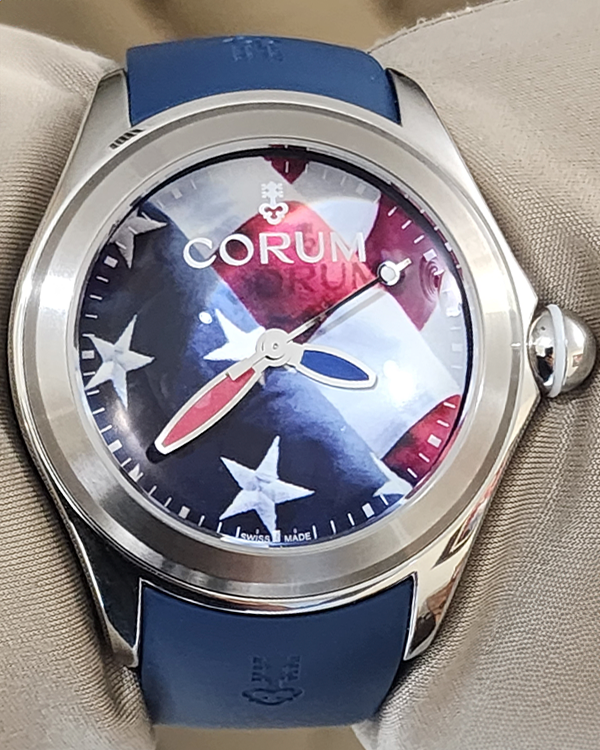 Corum Bubble Flag 47MM Rubber Strap