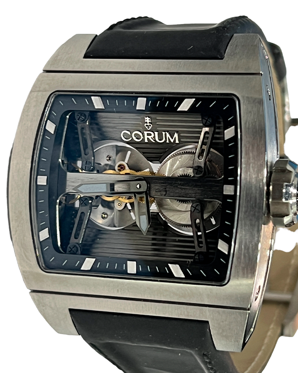 Corum Dual Ti Bridge 45x52MM Skeleton Dial Rubber Strap 05.0077