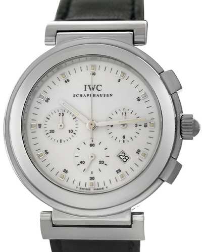 IWC Schaffhausen Da Vinci Chronograph 37MM Quartz White Dial Leather Strap (IW3728)