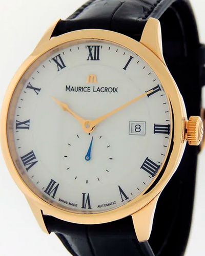 Maurice Lacroix Masterpiece Tradition 40MM White Dial Leather Strap (MP6907-PG101-113)