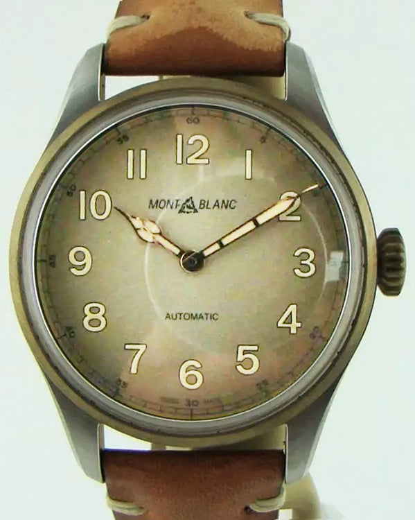 2024 Montblanc 1858 40MM Champagne Dial Leather Strap (119065