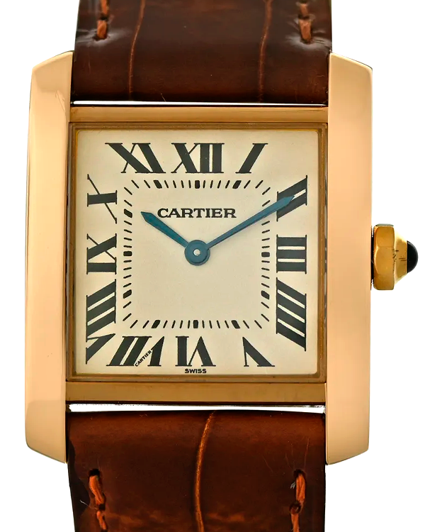 Cartier Tank Francaise 25MM Quartz Off White Dial Leather Strap (1821 ...
