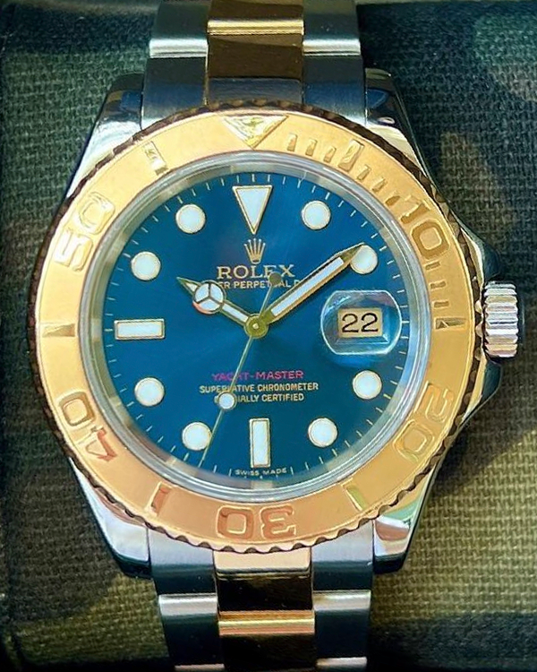 Rolex yacht master discount two tone blue dial