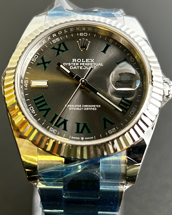 No Reserve Rolex DateJust 41 Wimbledon Slate Dial 126334