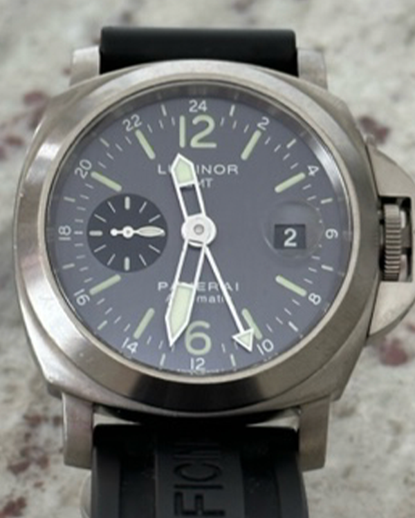 Panerai Luminor GMT Automatic Brushed Steel Dial Titanium 44mm