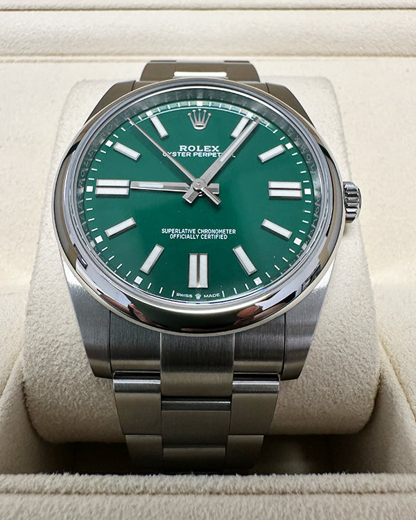 Reserve Rolex Oyster Perpetual 41 Green Dial (124300) – Grailzee