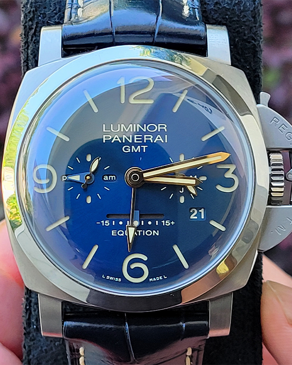 No Reserve Panerai Luminor Equation of Time GMT Blue Dial