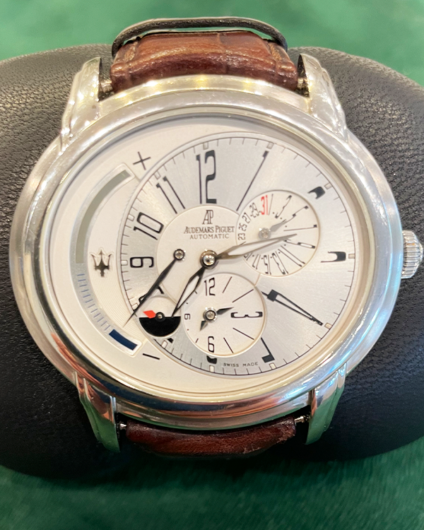 2007 Audemars Piguet Millenary Dual Time Maserati 90th Anniversary 45MM Silver Dial Leather Strap(26150ST)