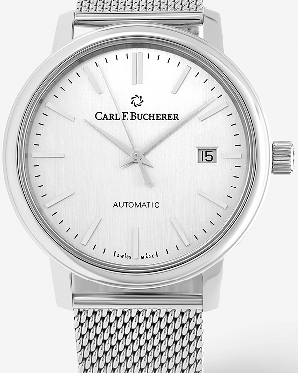 Carl F. Bucherer Adamavi Date 39MM Silver Dial Steel Bracelet (00.10314.08.13.22)