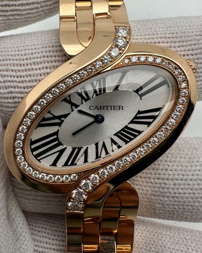 Cartier Délices De Cartier 41x26MM Quartz Silver Dial Rose Gold Bracelet (WG800006)