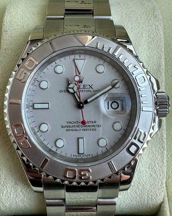 2009 (V-Serial) Rolex Yacht-Master 40MM Platinum Silver Dial Oyster Bracelet (16622)