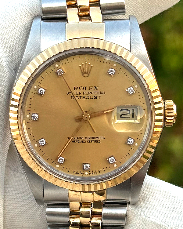 Rolex Datejust 36MM Champagne Dial Two-Tone Jubilee Bracelet (16013)