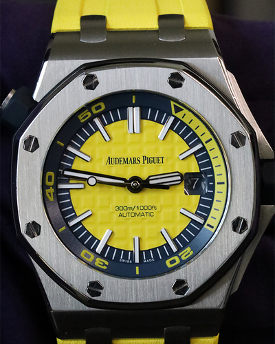 2017 Audemars Piguet Royal Oak Offshore Diver 42MM Yellow Dial Rubber Strap (15710ST.OO.A051CA.01)