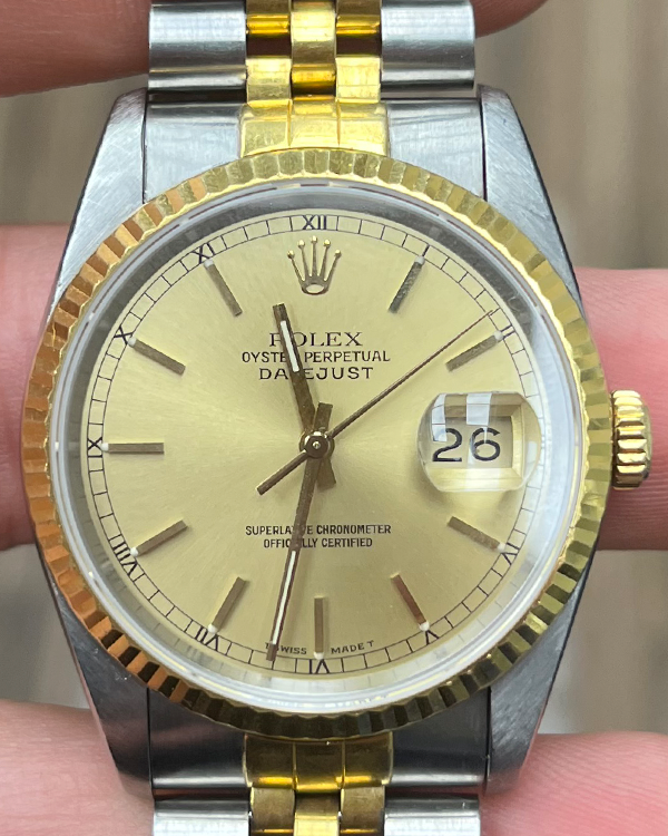 Rolex Datejust 36MM Champagne Dial Two-Tone Jubilee Bracelet (16233)