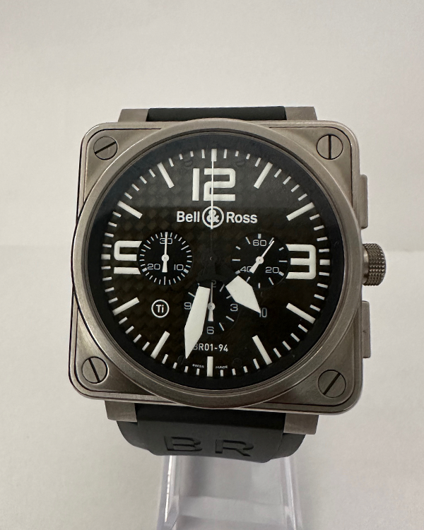 Bell & Ross BR 01-94 Chronographe 46MM Black Dial Rubber Strap (BR0194 ...