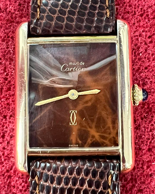 Cartier Must de Cartier Tank 23X39MM Brown Dial Leather Strap (78-1)