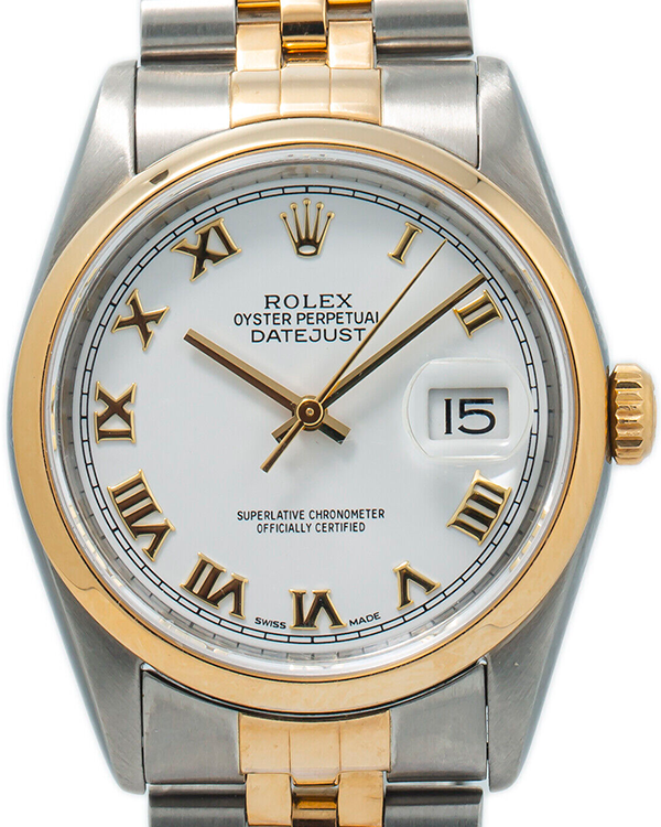 Rolex Datejust 36MM White Dial Two-Tone Jubilee Bracelet (16203)