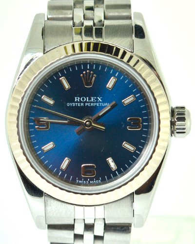 Rolex Oyster Perpetual 25MM Blue Dial Jubilee Bracelet (76094)