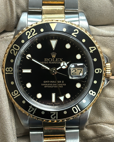 Rolex GMT-Master II Vintage 40MM Black Dial Two-Tone Oyster Bracelet (16713)