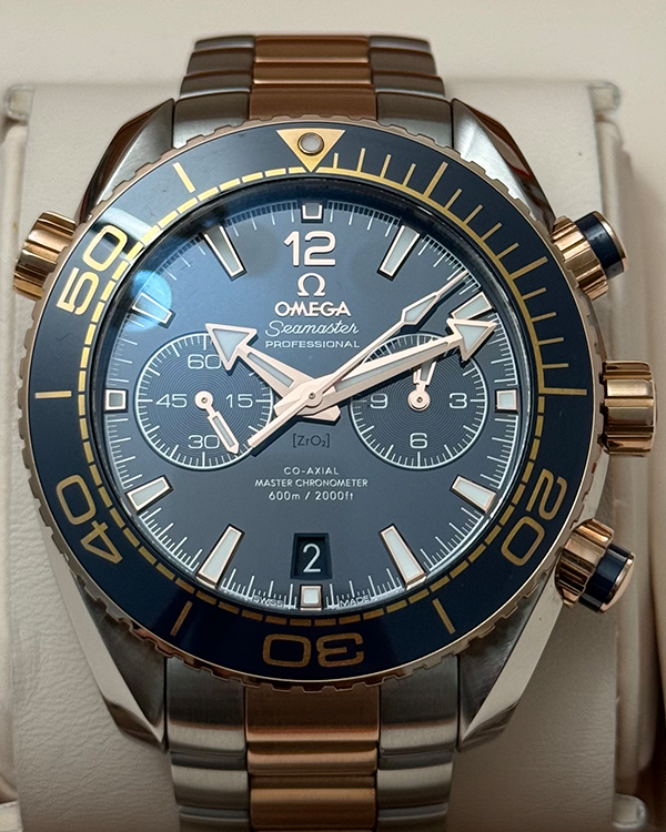 2019 Omega Seamaster Planet Ocean Chronograph 45.5MM Blue Dial Two-Tone Bracelet (215.20.46.51.03.001)