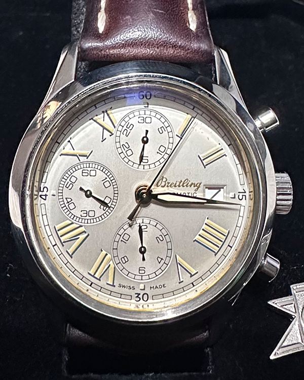 2000 Breitling Premier 39.7MM White Dial Leather Strap (A13024.1)