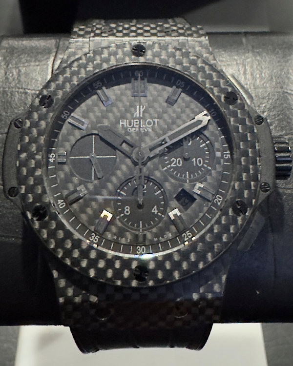 Hublot Big Bang 44MM Black Dial Leather-Rubber Strap (301.QX.1740.GR)