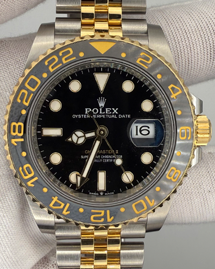 2024 Rolex GMT-Master II "Bumblebee" 40MM Black Dial Two-Tone Jubilee Bracelet (126713GRNR)