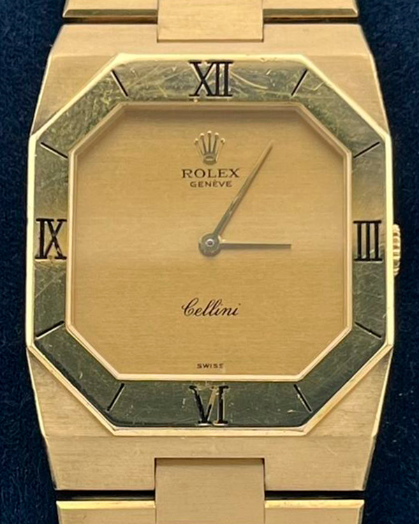 1981 Rolex Cellini 27x36MM Vintage Gold Dial Yellow Gold Bracelet (4350)