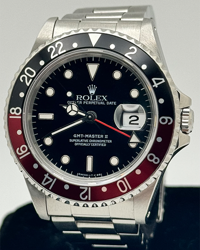 No Reserve - Rolex GMT-Master II "Coke" 40MM Black Dial Steel Bracelet (16710)