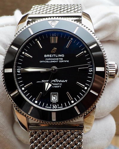 Breitling Superocean Heritage II 46MM Black Dial Steel Bracelet (AB2020)