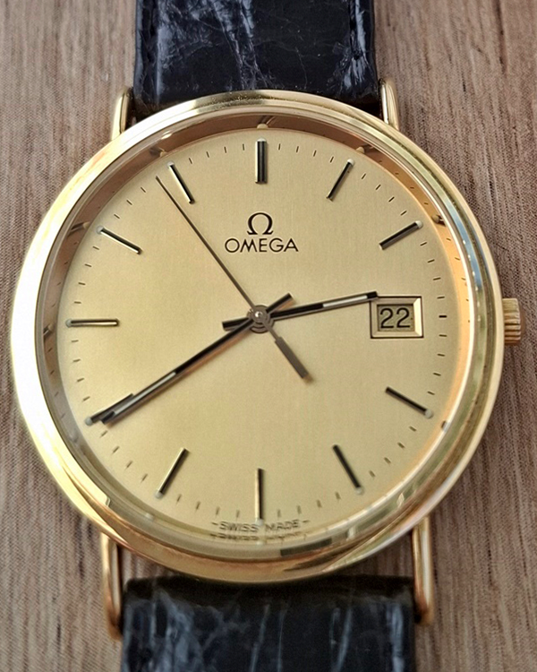 1990 Omega Seamaster 33MM Quartz Champagne Dial Leather Strap (196.750)