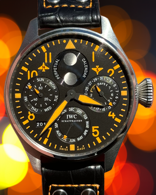 IWC Schaffhausen Big Pilot Perpetual Calendar L.E. 46MM Black Dial Leather Strap (IW502618)