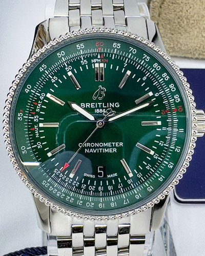 Breitling Navitimer 41MM Green Dial Steel Bracelet (A17326361L1A1)