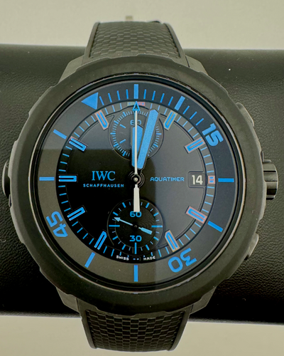 2014 IWC Schaffhausen Aquatimer Chronograph L.E. 45MM Black Dial Rubber Strap (IW379504)