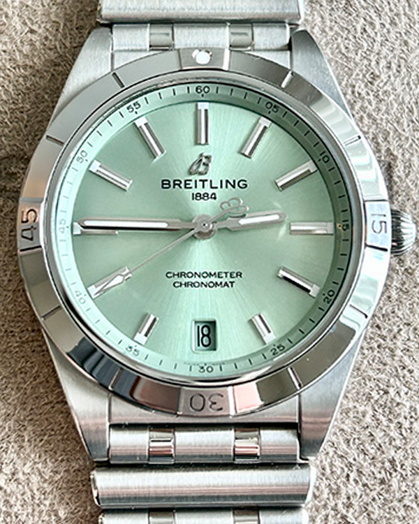 Breitling Chronomat 36MM Mint Dial Steel Bracelet (A10380101L1A1)