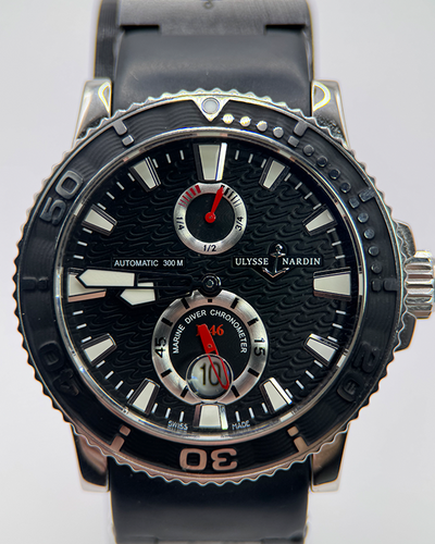 No Reserve - Ulysse Nardin Maxi Marine Diver 42MM Black Dial Rubber Strap (263-33-3C/82)