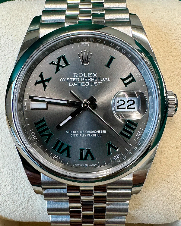 2024 Rolex Datejust  "Wimbledon" 36MM Slate Dial Jubilee Bracelet (126200)