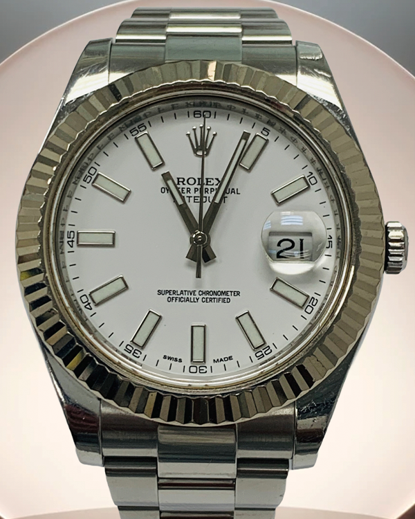 2013 Rolex Datejust II 41MM White Dial Oyster Bracelet (116334)