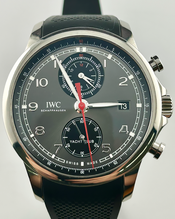 IWC Schaffhausen Portugieser Yacht Club Chronograph 43.5MM Grey Dial Rubber Strap (IW390503)