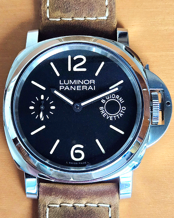 2016 Panerai Luminor Marina 8 Days 44MM Black Dial Leather Strap (PAM00590)