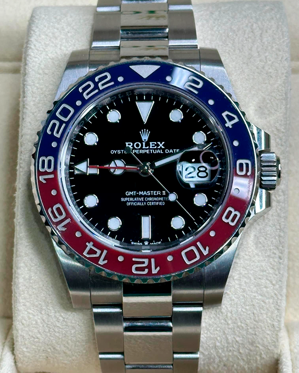 2021 Rolex GMT-Master II "Pepsi" 40MM Black Dial Oyster Bracelet (126710BLRO)